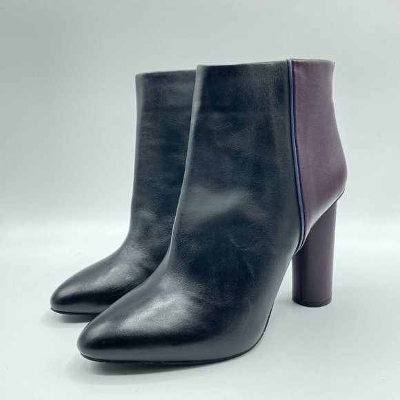 Cabi Bisset Boots Leather Two Tone High Heel Ankle - Picture 5 of 5